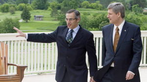 Prime Minister Stephen Harper walks with local MP Tony Clement before making an announcement in Huntsville, Ont., June 19, 2008. Huntsville hosted the 2010 G8 meetings at the Deerhurst resort. - Prime Minister Stephen Harper walks with local MP Tony Clement before making an announcement in Huntsville, Ont., June 19, 2008. Huntsville hosted the 2010 G8 meetings at the Deerhurst resort. | THE CANADIAN PRESS